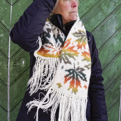 Maple leaf scarf
